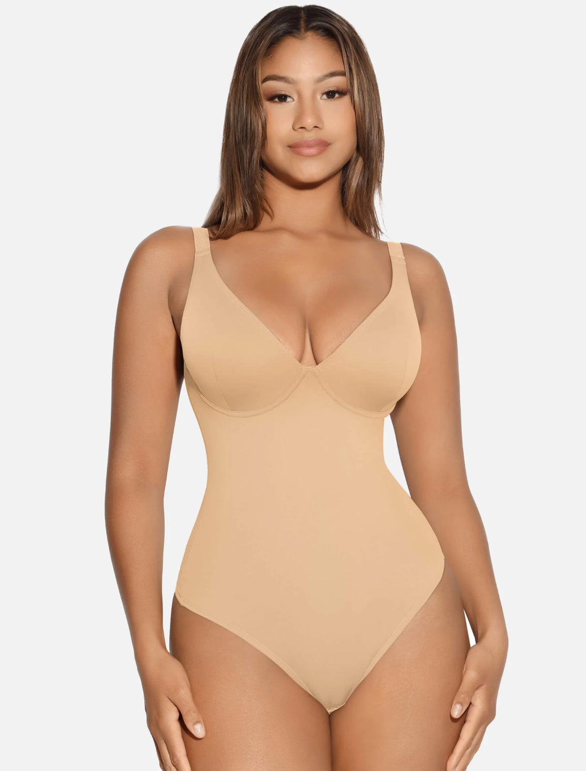 Curveness™ V-Neck Tummy Control Shaping Bodysuit