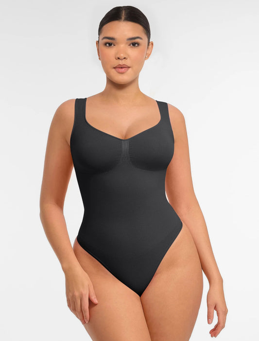 Curveness™ Tummy Control Seamless Wide Strap Bodysuit
