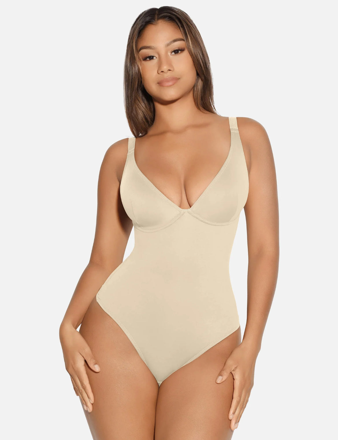 Curveness™ V-Neck Tummy Control Shaping Bodysuit