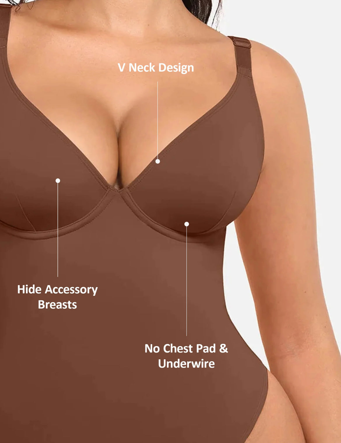 Curveness™ V-Neck Tummy Control Shaping Bodysuit