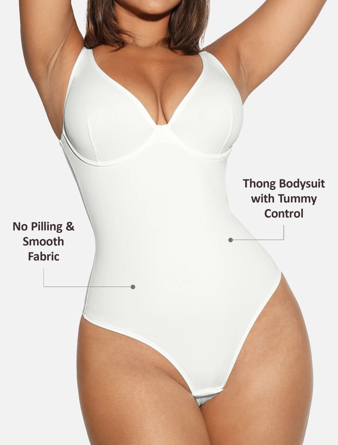 Curveness™ V-Neck Tummy Control Shaping Bodysuit