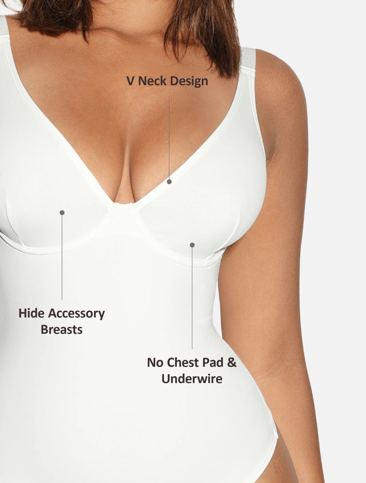 Curveness™ V-Neck Tummy Control Shaping Bodysuit