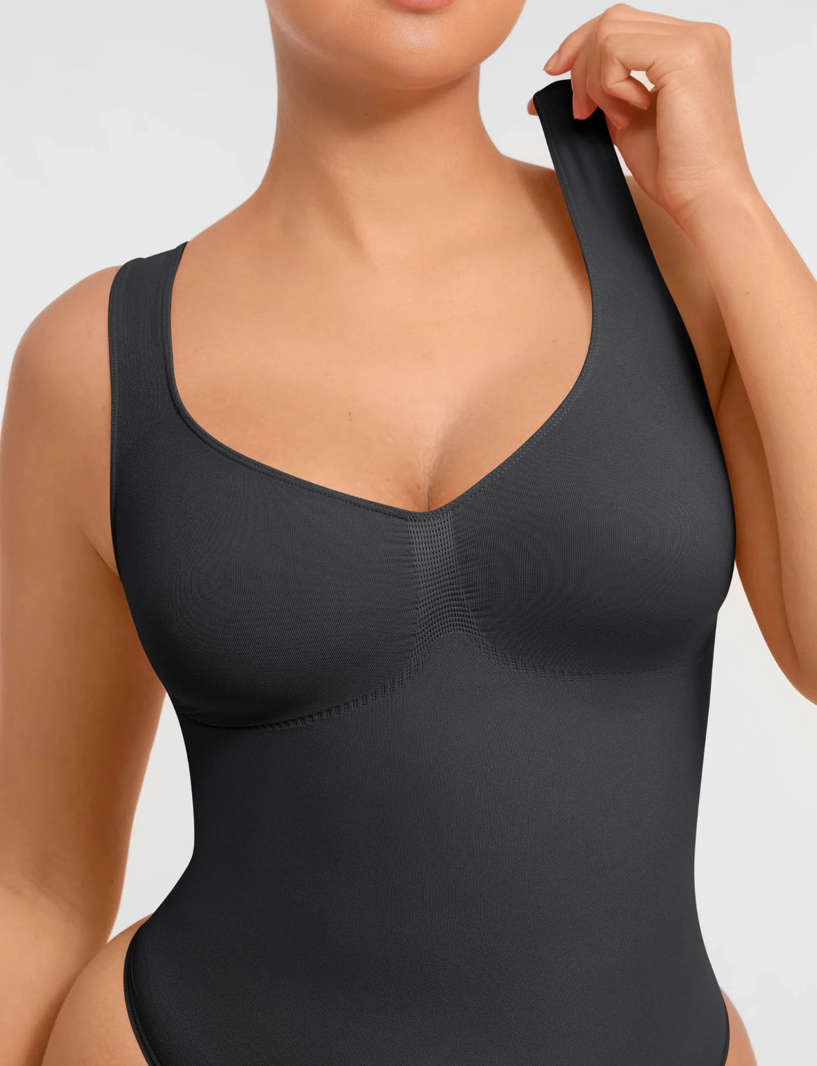 Curveness™ Tummy Control Seamless Wide Strap Bodysuit