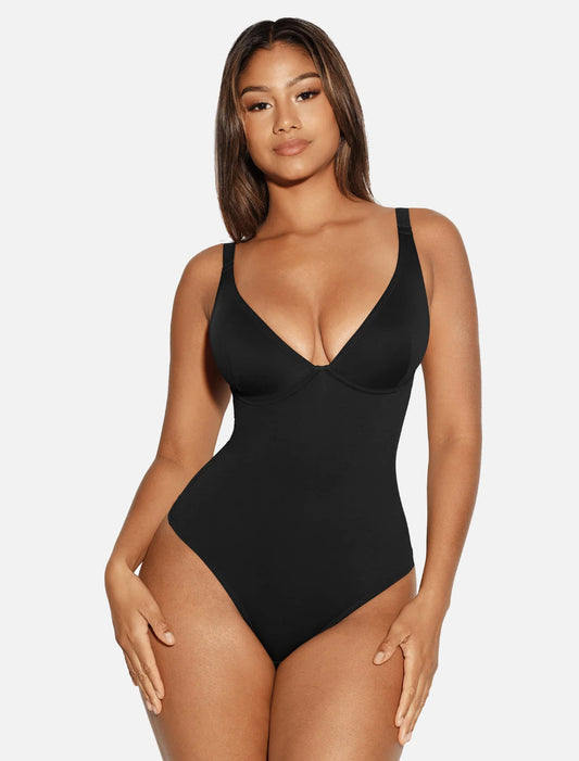 Curveness™ V-Neck Tummy Control Shaping Bodysuit