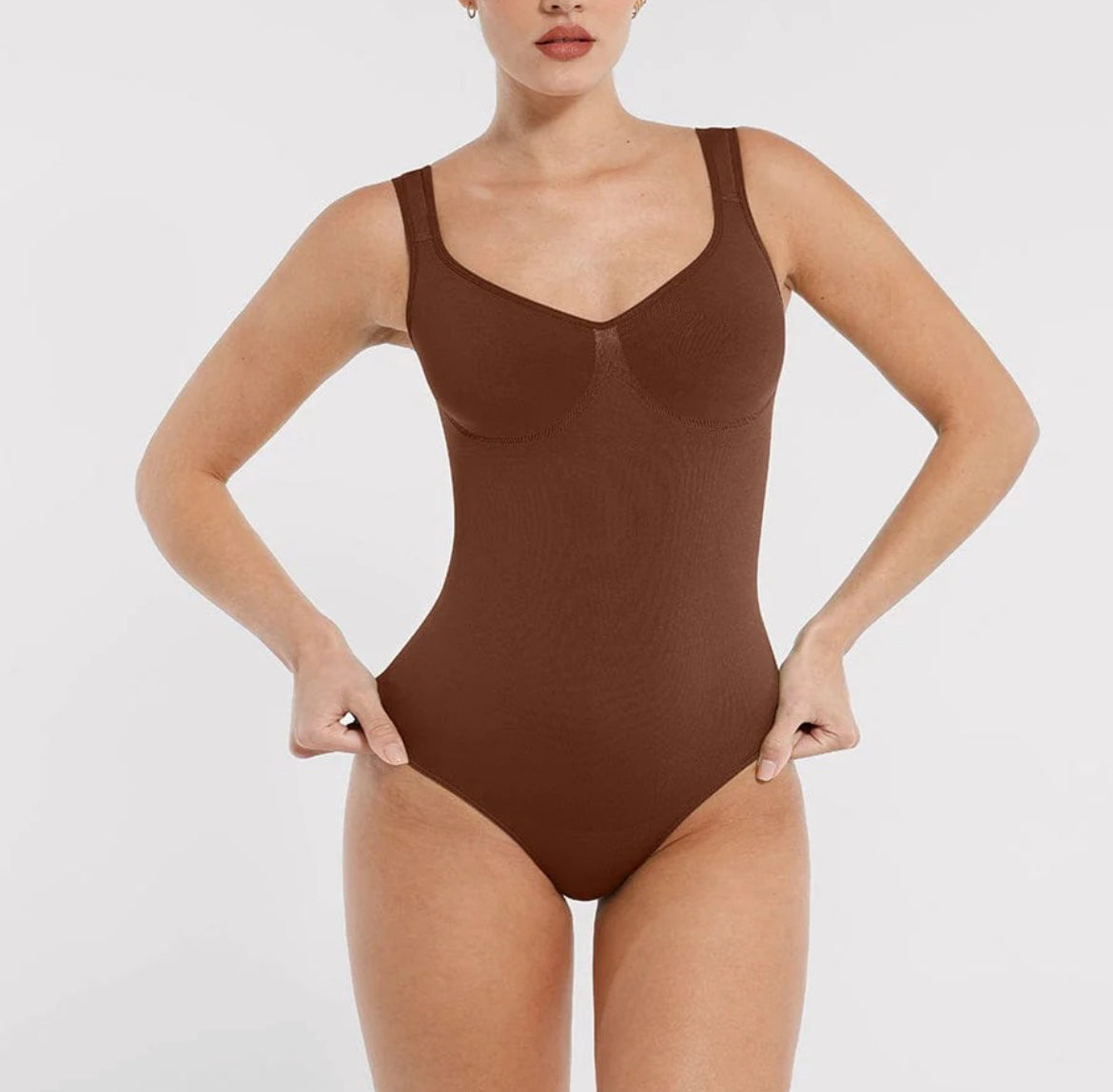 Curveness™ Tummy Control Seamless Wide Strap Bodysuit