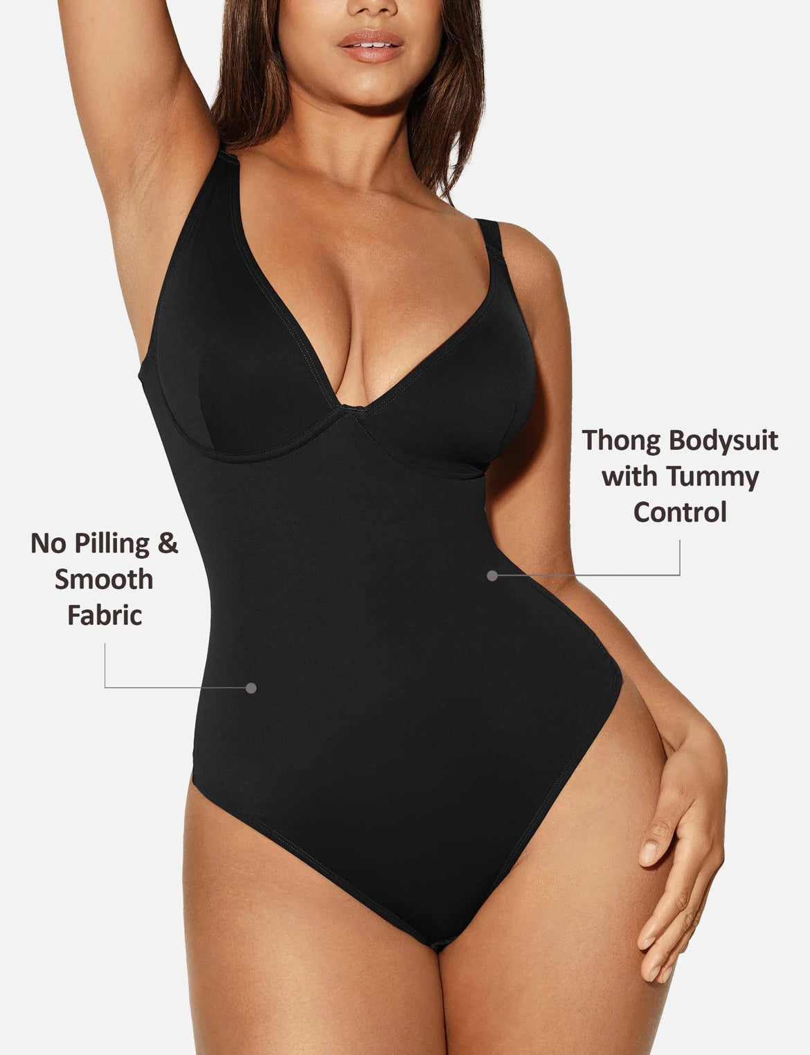 Curveness™ V-Neck Tummy Control Shaping Bodysuit