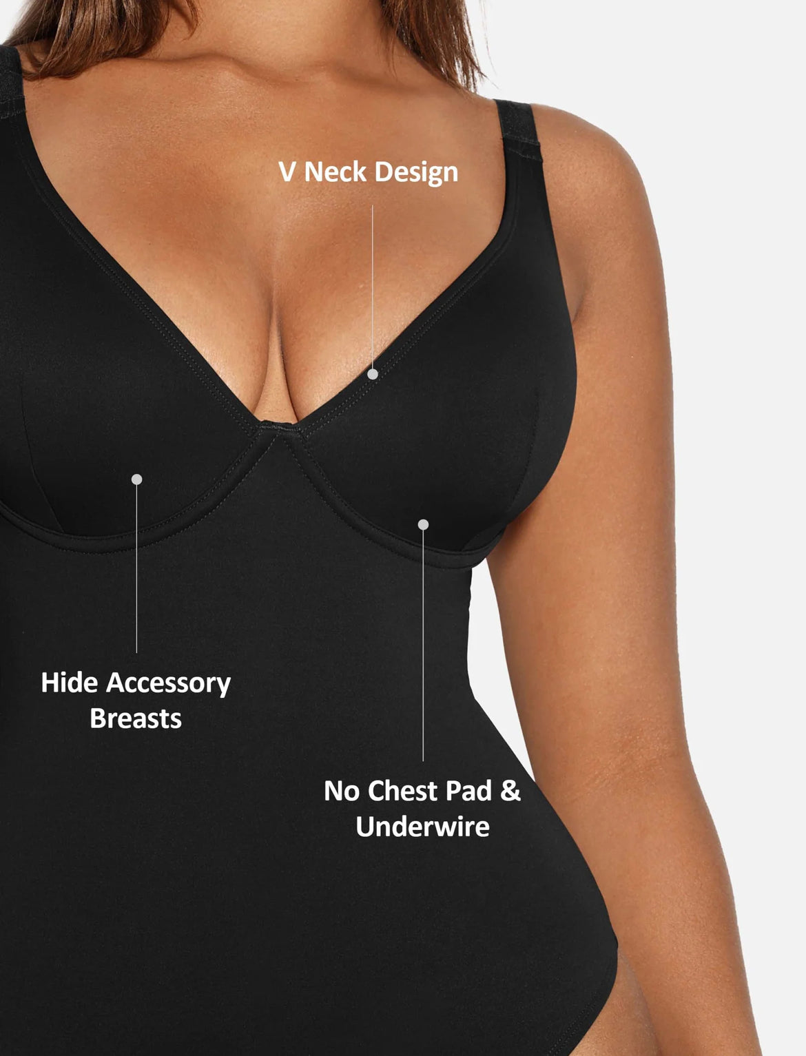 Curveness™ V-Neck Tummy Control Shaping Bodysuit