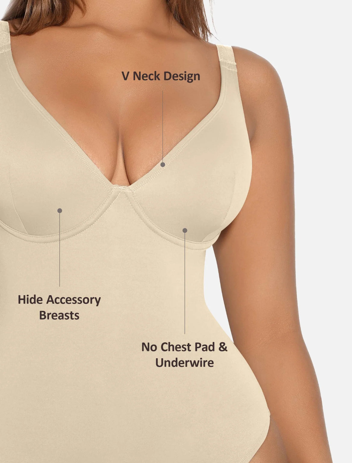 Curveness™ V-Neck Tummy Control Shaping Bodysuit