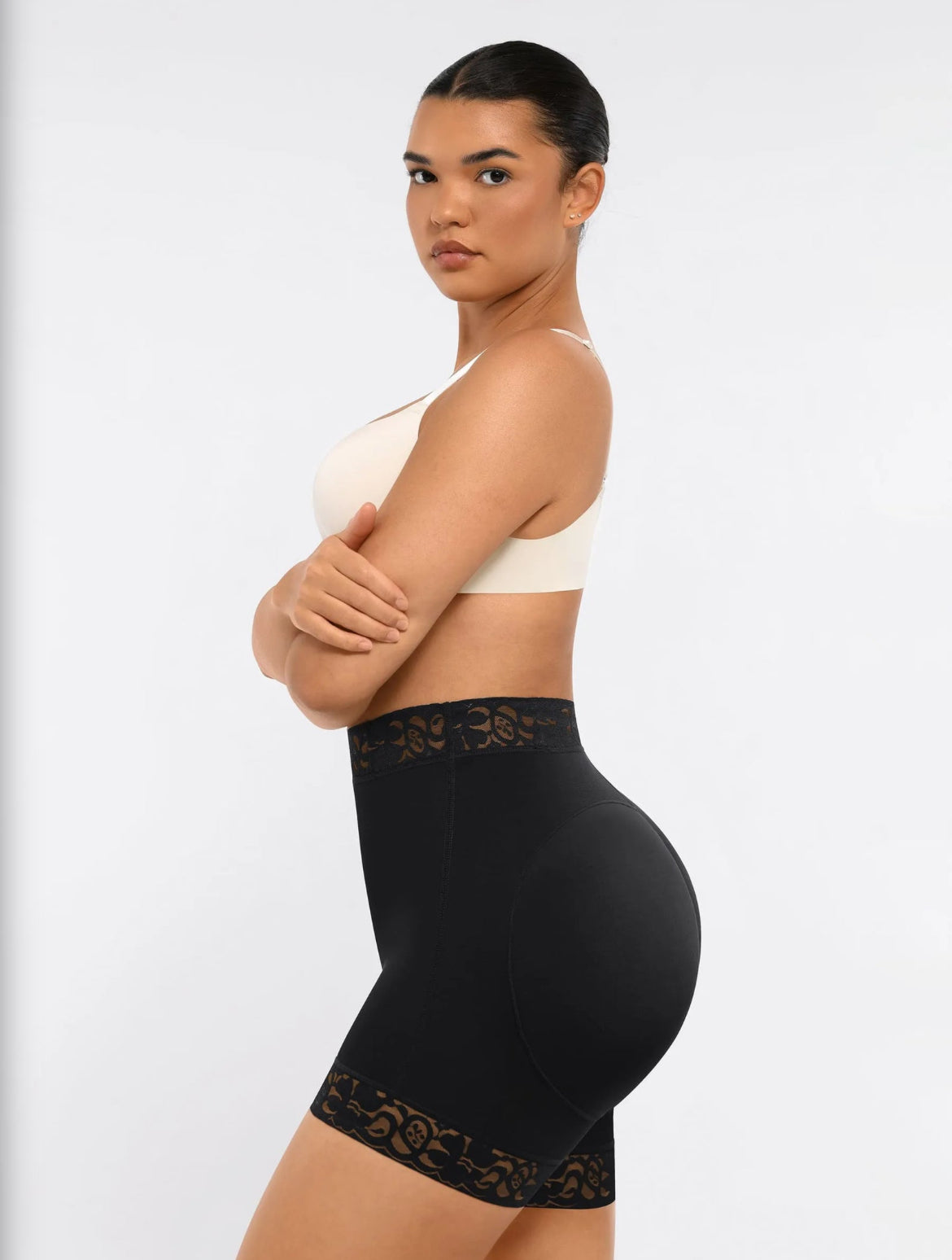 Curveness™ High Waist Lace Sculpt & Butt Lifting Shorts