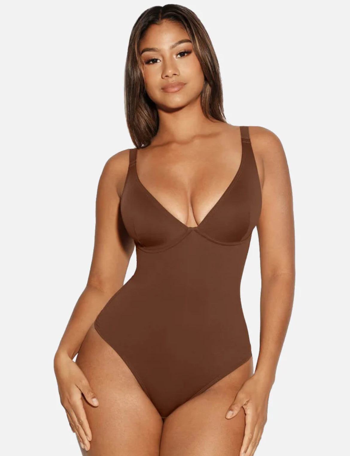 Curveness™ V-Neck Tummy Control Shaping Bodysuit