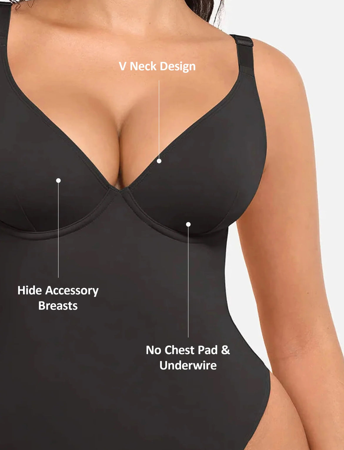 Curveness™ V-Neck Tummy Control Shaping Bodysuit
