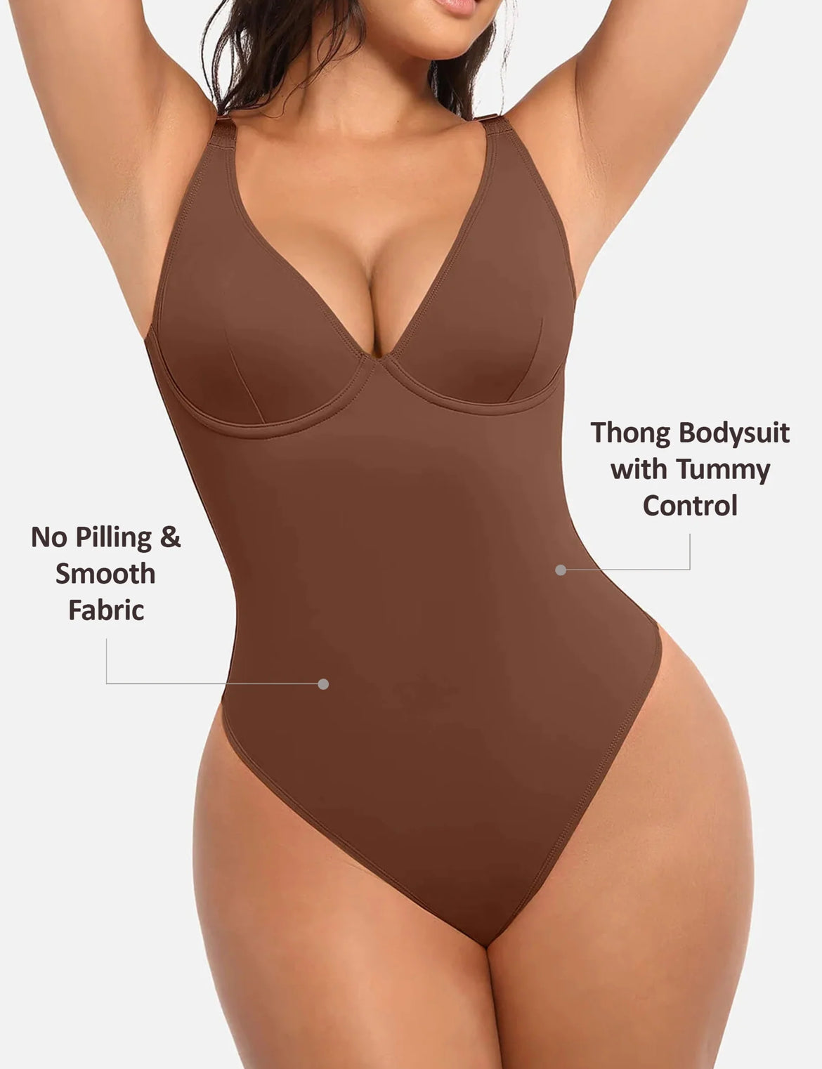 Curveness™ V-Neck Tummy Control Shaping Bodysuit