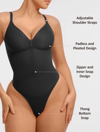 Curveness™ Tummy Control Seamless Zipper Shaping Bodysuit