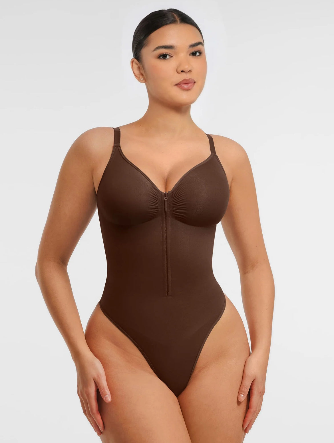Curveness™ Tummy Control Seamless Zipper Shaping Bodysuit