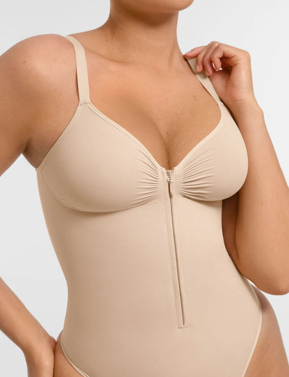 Curveness™ Tummy Control Seamless Zipper Shaping Bodysuit