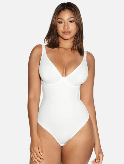 Curveness™ V-Neck Tummy Control Shaping Bodysuit