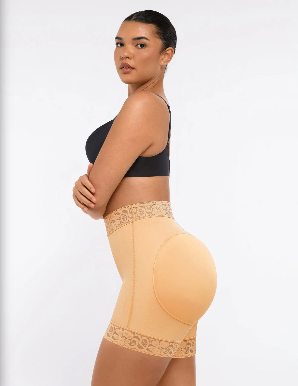 Curveness™ High Waist Lace Sculpt & Butt Lifting Shorts