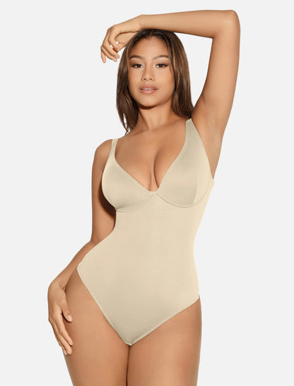 Curveness™ V-Neck Tummy Control Shaping Bodysuit