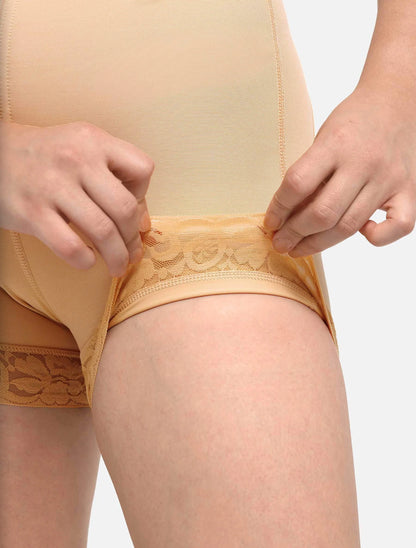 Curveness™ High Waist Zipper Sculpting & Hip Lift Lace Shorts