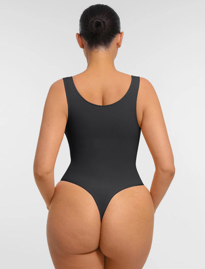 Curveness™ Tummy Control Seamless Wide Strap Bodysuit