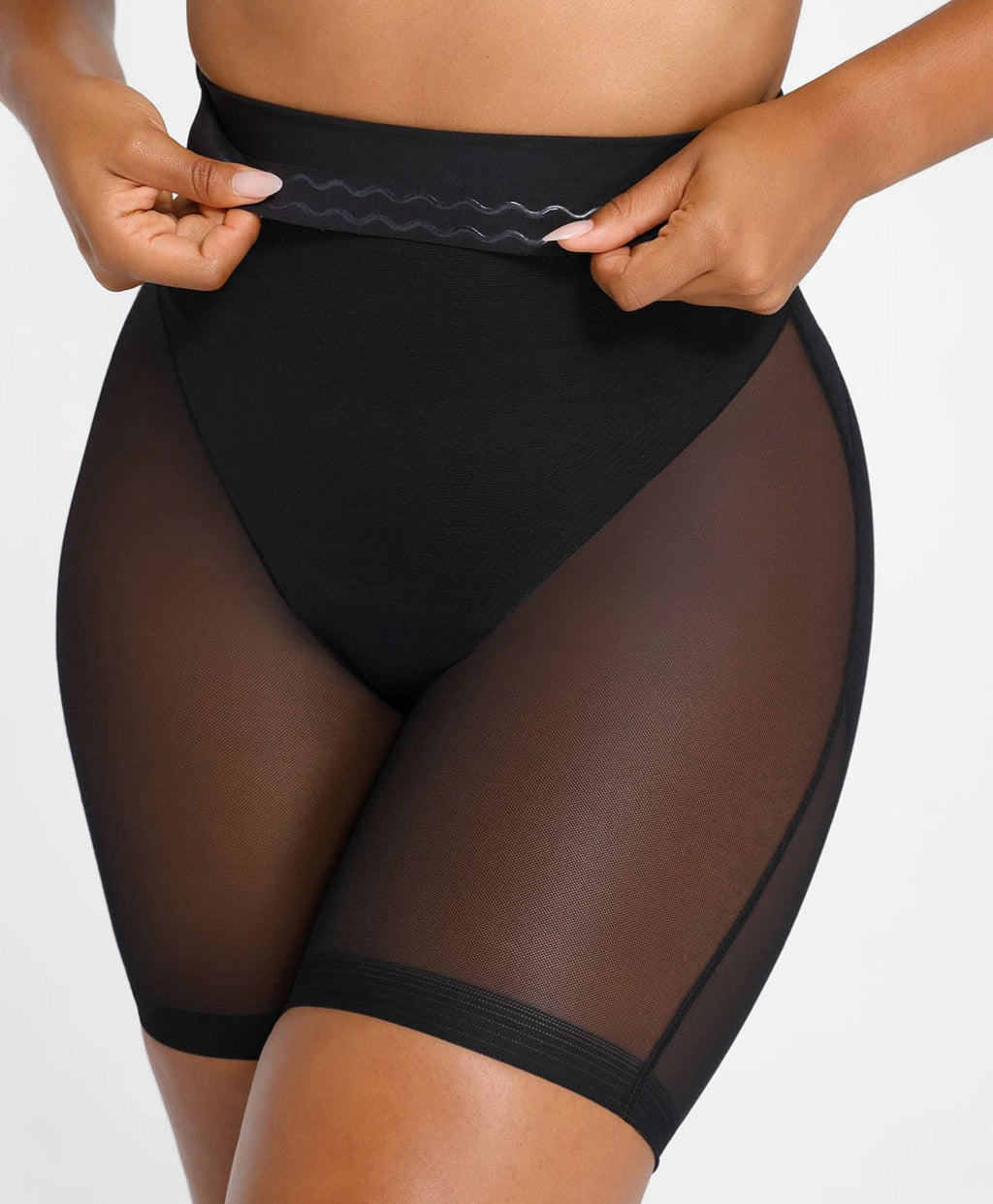 Curveness™ High-Waisted Mesh-Sculpt Mid Tight Shorts